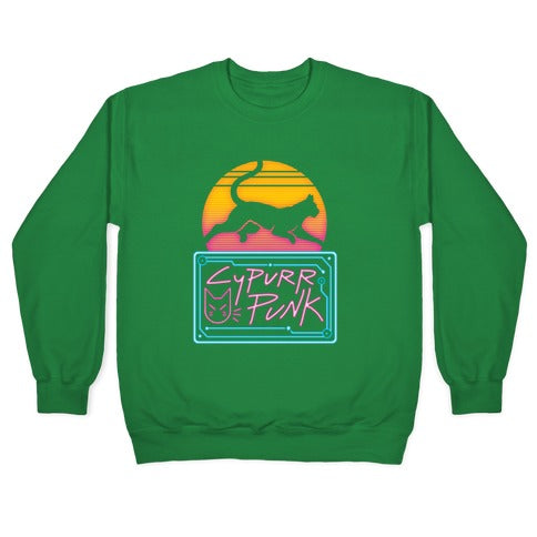 Cypurr Punk Crewneck Sweatshirt T-Shirts, Hoodie | PureTeeCo.com (Image 3)