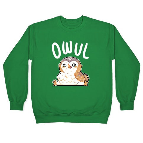 Derpy Owl Owul Crewneck Sweatshirt T-Shirts, Hoodie | PureTeeCo.com (Image 3)