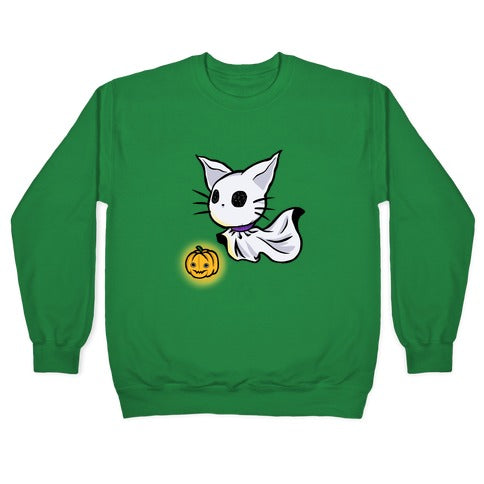 Ghost Cat Crewneck Sweatshirt T-Shirts, Hoodie | PureTeeCo.com (Image 3)