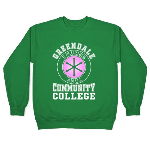 Greendale Community College Crewneck Sweatshirt T-Shirts, Hoodie | PureTeeCo.com (Image 3)