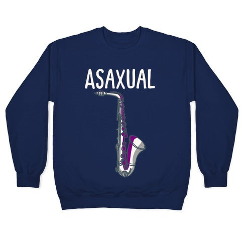 Asaxual White Print Crewneck Sweatshirt T-Shirts, Hoodie | PureTeeCo.com (Image 4)