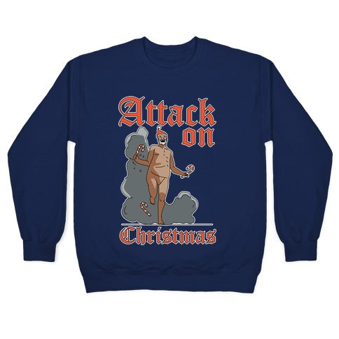 Attack On Christmas Crewneck Sweatshirt T-Shirts, Hoodie | PureTeeCo.com (Image 4)