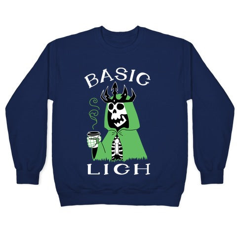 Basic Lich Crewneck Sweatshirt T-Shirts, Hoodie | PureTeeCo.com (Image 4)