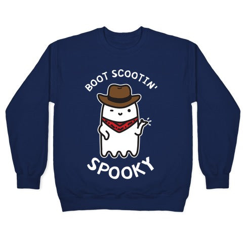 Boot Scootin' Spooky Crewneck Sweatshirt T-Shirts, Hoodie | PureTeeCo.com (Image 4)