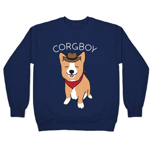 Corgboy Cowboy Corgi Crewneck Sweatshirt T-Shirts, Hoodie | PureTeeCo.com (Image 4)