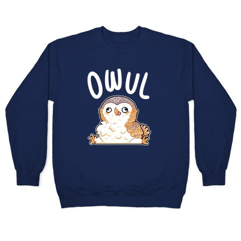 Derpy Owl Owul Crewneck Sweatshirt T-Shirts, Hoodie | PureTeeCo.com (Image 4)