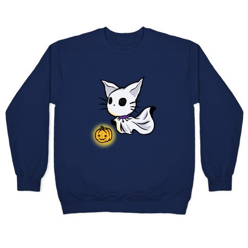 Ghost Cat Crewneck Sweatshirt T-Shirts, Hoodie | PureTeeCo.com (Image 4)