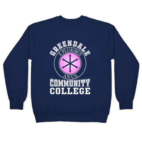 Greendale Community College Crewneck Sweatshirt T-Shirts, Hoodie | PureTeeCo.com (Image 4)