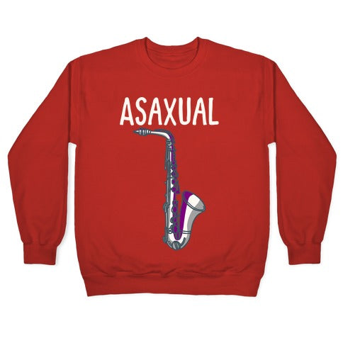 Asaxual White Print Crewneck Sweatshirt T-Shirts, Hoodie | PureTeeCo.com (Image 5)