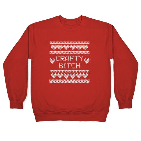 Crafty Bitch Knitting Pattern Crewneck Sweatshirt T-Shirts, Hoodie | PureTeeCo.com (Image 5)