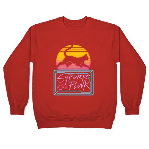 Cypurr Punk Crewneck Sweatshirt T-Shirts, Hoodie | PureTeeCo.com (Image 5)
