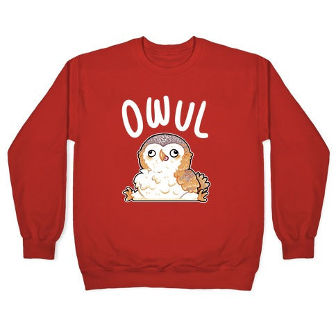 Derpy Owl Owul Crewneck Sweatshirt T-Shirts, Hoodie | PureTeeCo.com (Image 5)