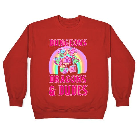 DnD & Dudes Dice Pastel Crewneck Sweatshirt T-Shirts, Hoodie | PureTeeCo.com (Image 5)