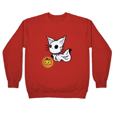 Ghost Cat Crewneck Sweatshirt T-Shirts, Hoodie | PureTeeCo.com (Image 5)