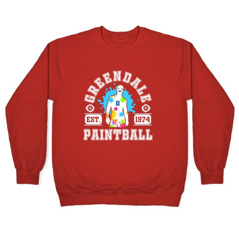 Greendale Community College Paintball Crewneck Sweatshirt T-Shirts, Hoodie | PureTeeCo.com (Image 5)