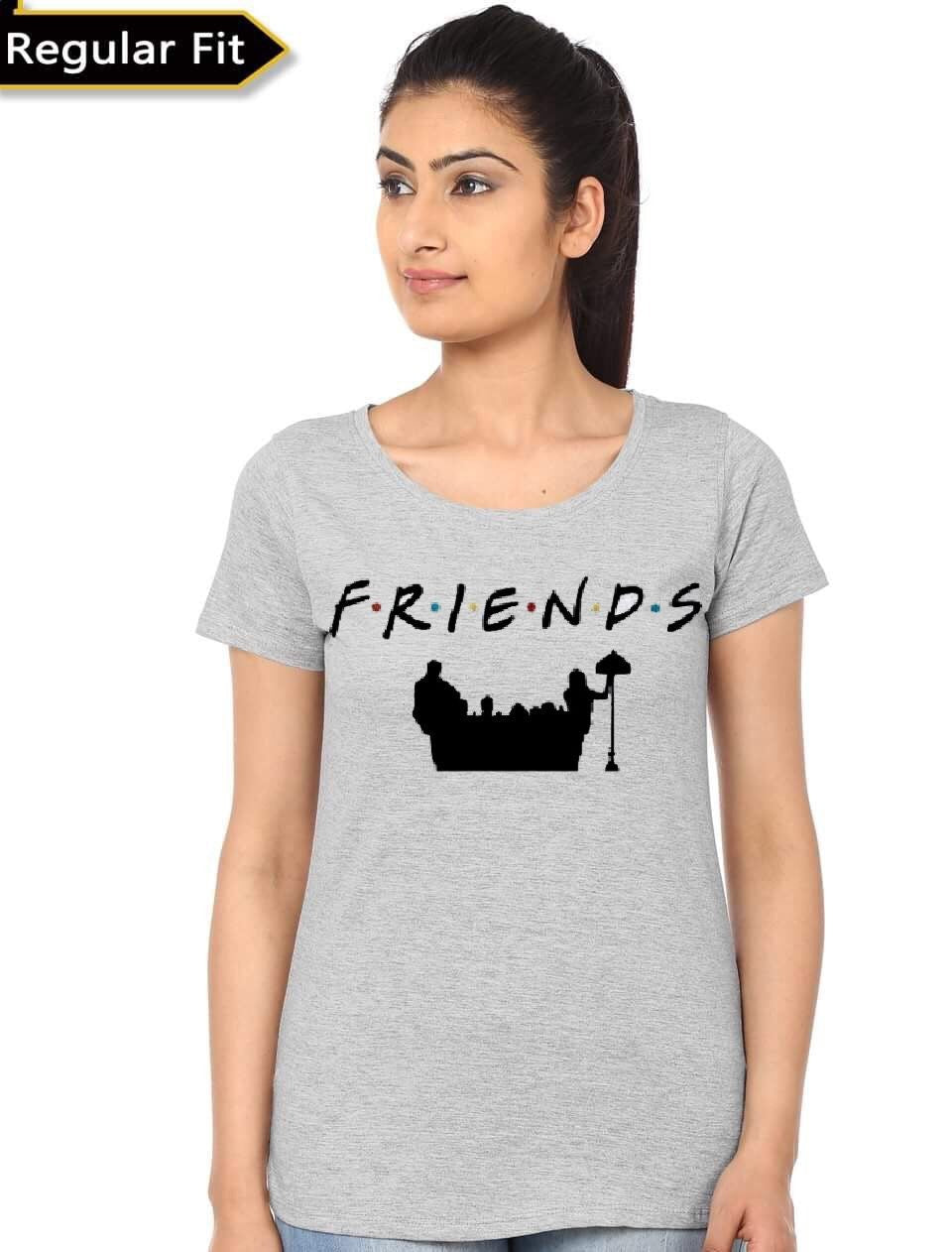 Friends Girlâ€™s Grey T-Shirt Hoodie, Sweatshirt | PureTeeCo.com
