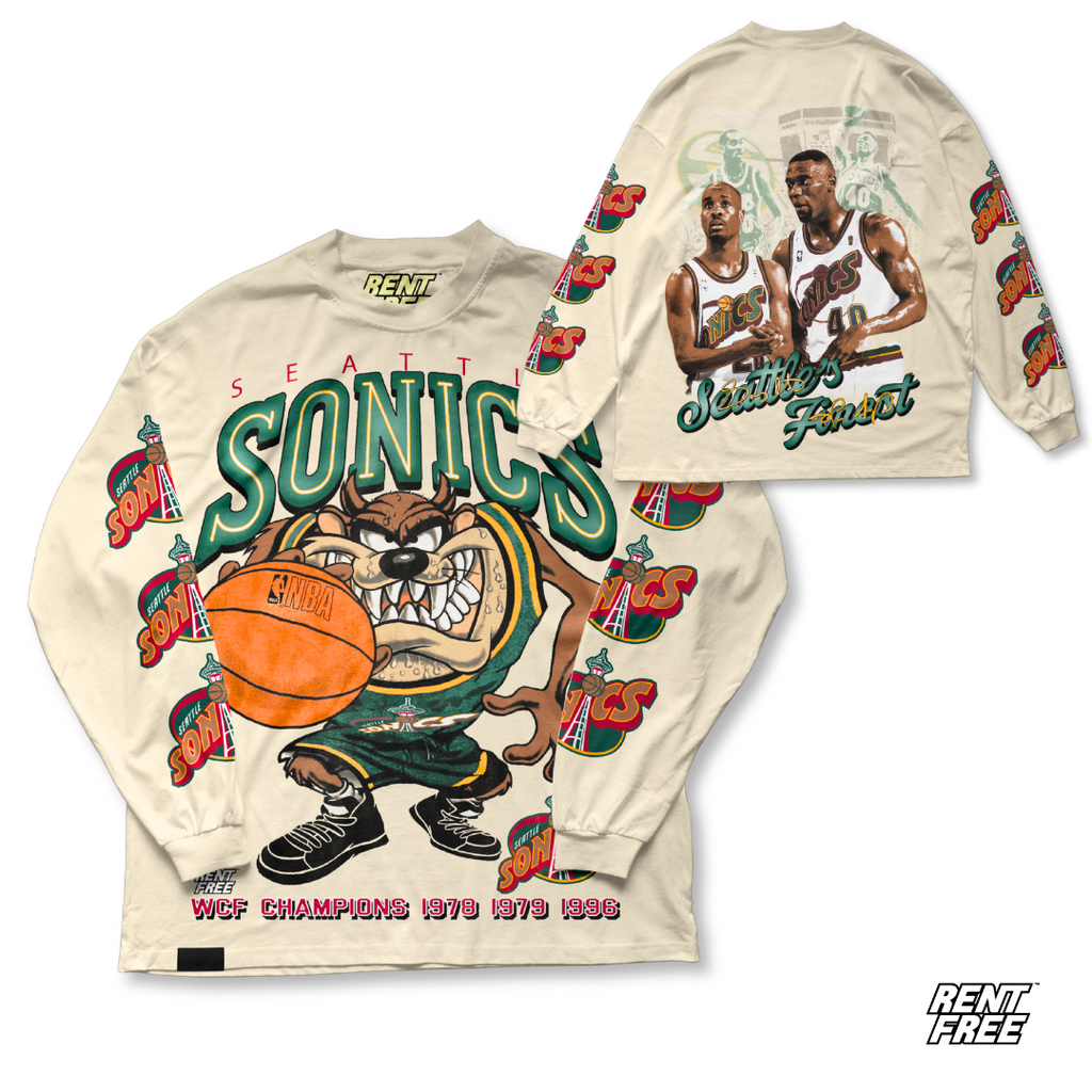 Taz SuperSonics Tee Hoodie, Sweatshirt | PureTeeCo.com (Image 4)