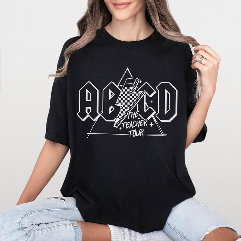 ABCD The Teacher Tour Shirt, Rock N' Roll Teacher T-Shirt, Funny Teacher Tee, Back To School Teacher Gift, Educator Life...