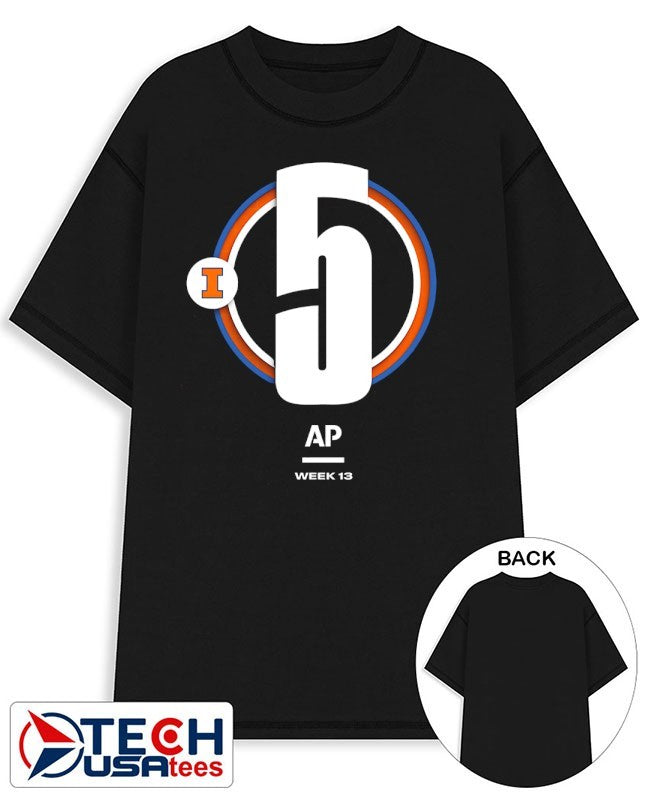 AJ Redd #5 Illinois Fighting Illini Basketball AP Week 13 shirt
