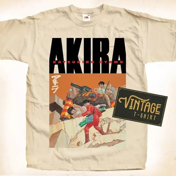 AKIRA 1988 vol 6 T SHIRT Vintage Tee Movie Poster Natural Beige Sizes S to 5XL Hoodie, Sweatshirt | PureTeeCo.com