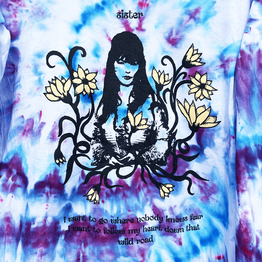 Sister 2023 Tie Dye Long Sleeve T-Shirt Hoodie, Sweatshirt | PureTeeCo.com (Image 2)