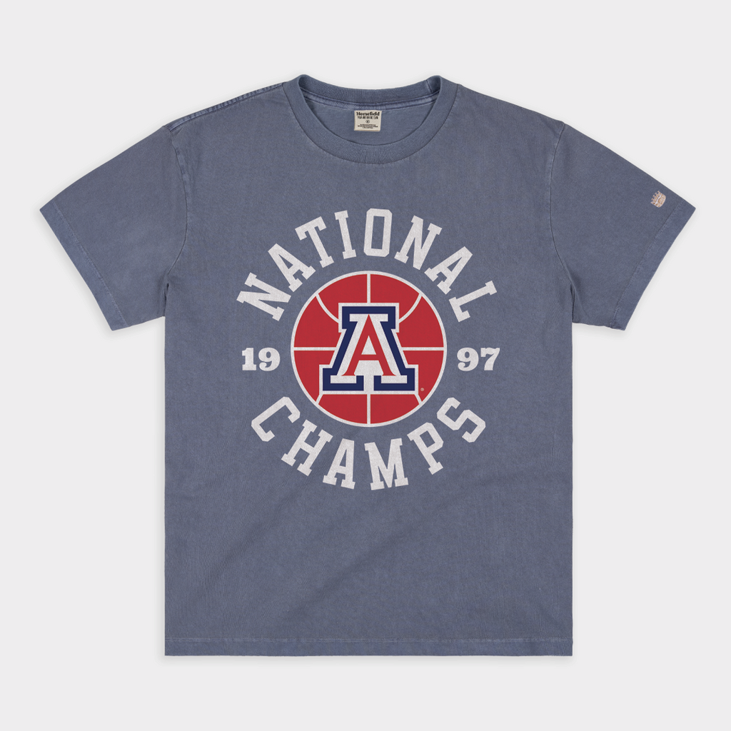 1997 Arizona Basketball National Champs Vintage Heavyweight Tee Hoodie, Sweatshirt | PureTeeCo.com (Image 1)