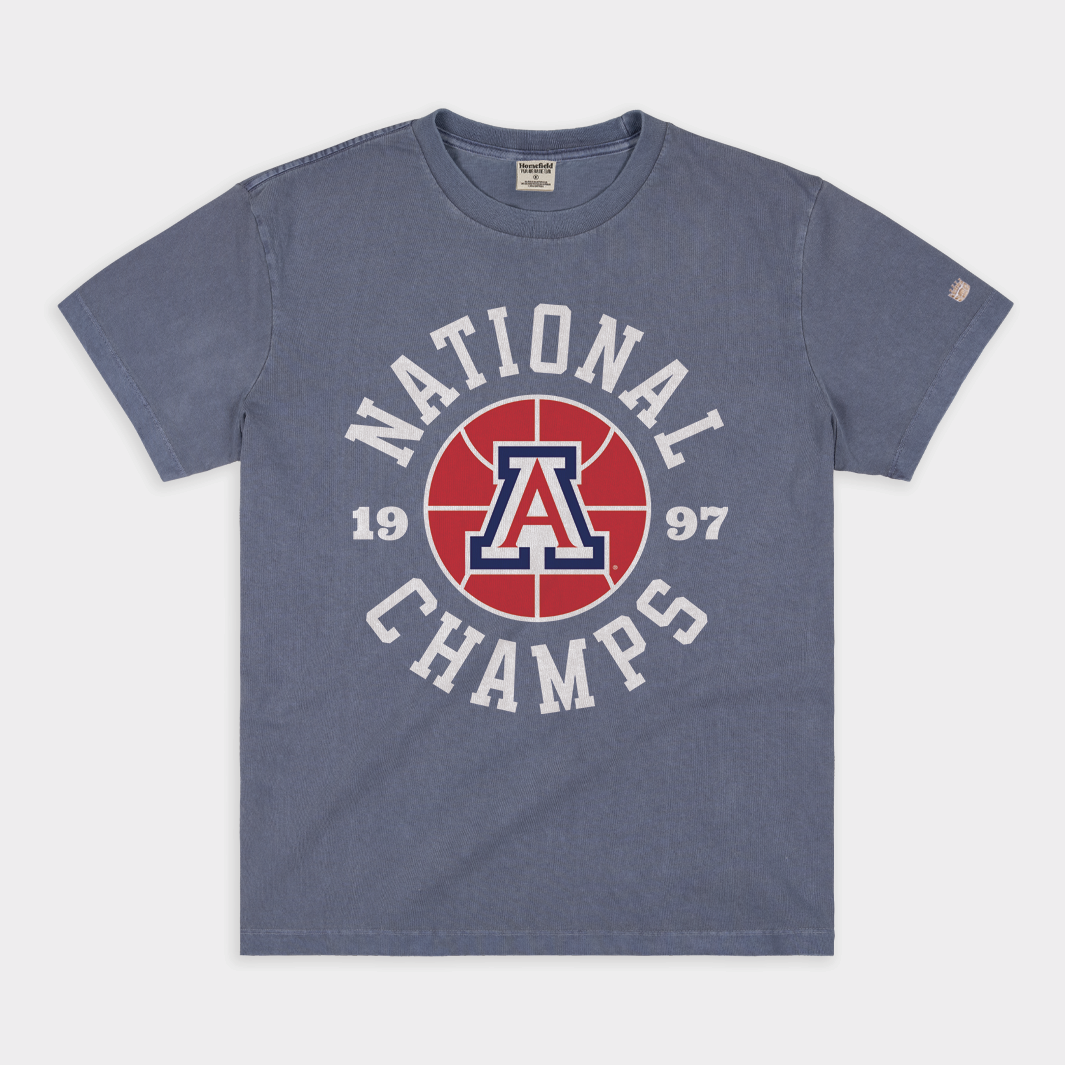 1997 Arizona Basketball National Champs Vintage Heavyweight Tee Hoodie, Sweatshirt | PureTeeCo.com (Image 1)