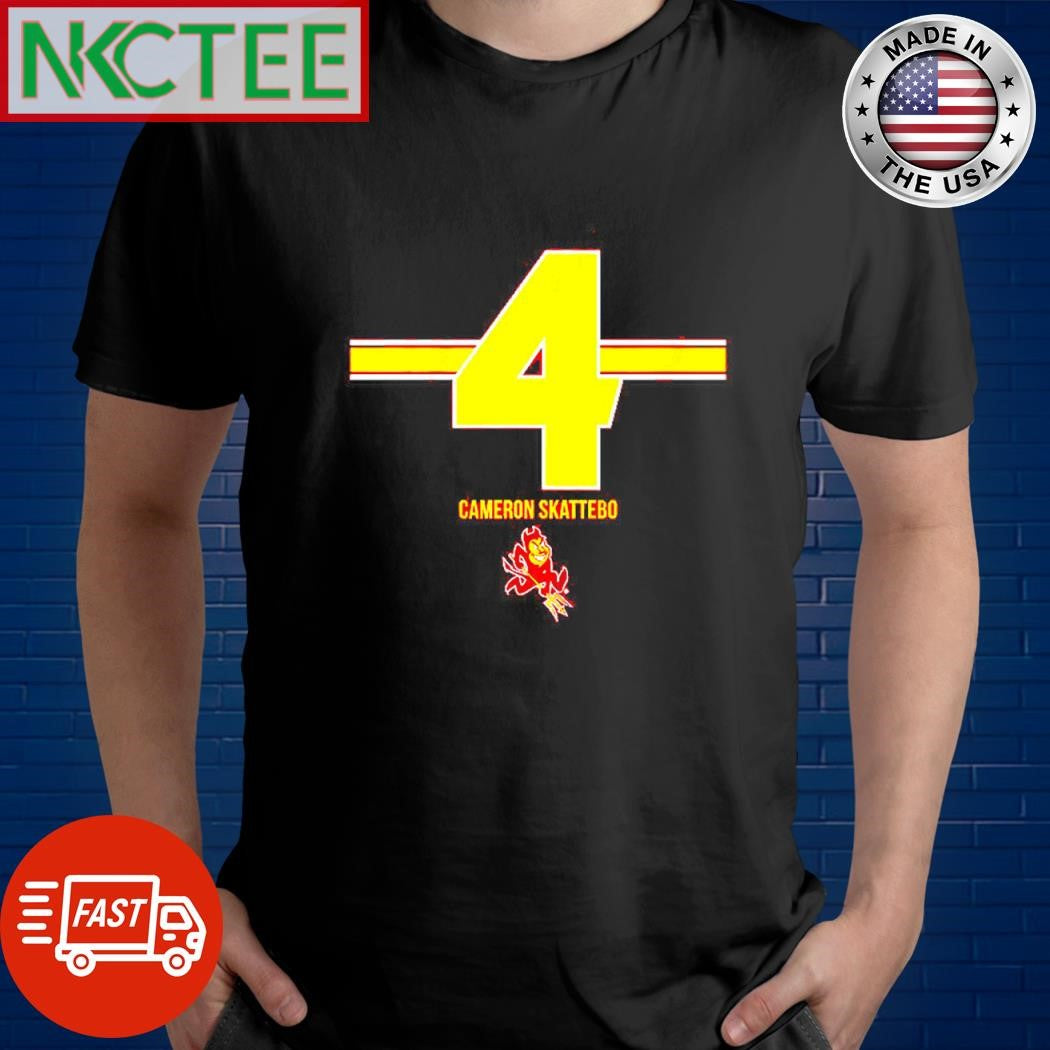 ASU Football Cameron Skattebo 4 Stripe Sparky the Sun Devil shirt