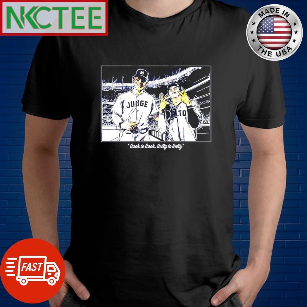 Aaron Judge and Juan Soto B2B hi finger back to back belly to belly shirt