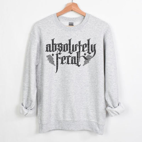 Absolutely Feral Ash Grey Long Sleeve Crewneck Sweatshirt or Hoodie Mom Pullover Casual Women's Long Sleeve Tops with...
