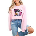 Adorable Pixie Ghost Sweatshirt - Doe-Eyed Ghost Holding Cup & Cute Jack O' Lantern | Pink Aesthetic for Girly Halloween...