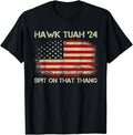 Adult Humor Shirts, Hawk Tuah 24 Spit on that Thang Hawk Tush USA American Flag T-Shirt Top Classic Casual Cotton Hoodie,...