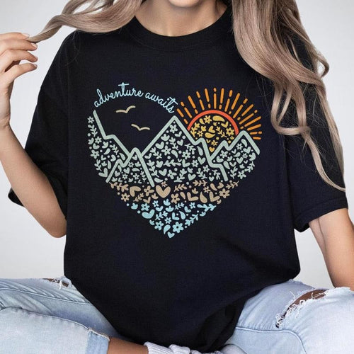 Adventure Awaits Shirt, Adventure Shirt, Camping Shirts, Mountain TShirt, Hiker TShirts, Nature Lover T-Shirt, Camping...