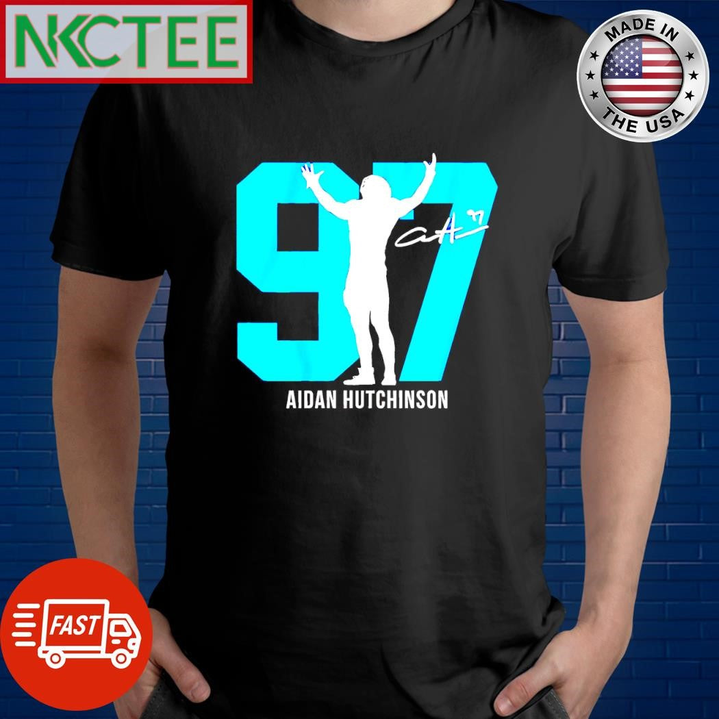 Aidan Hutchinson Action Number 97 Silo signature shirt