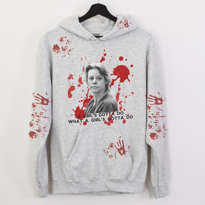 Aileen True Crime Long Sleeve with Graphics Crewneck Sweatshirt or Hoodie Pullover Casual Women's Gray Ghost Skeleton...