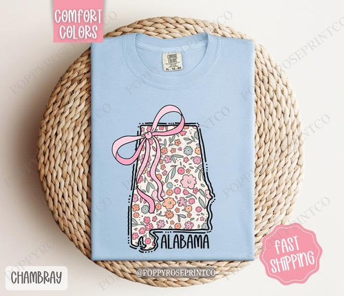 Alabama Comfort Color State Tshirt, Cute Alabama Shirt, Alabama Tshirt, Alabama Shirt Hoodie, Sweatshirt | PureTeeCo.com