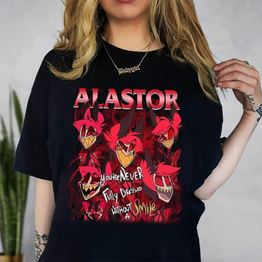 Alastor Hazbin Hotel Shirt, Hazbin Hotel Characters Sweatshirt, Hazbin Hotel Cartoon Merch, Hazbin Hotel Tshirt, Helluva Boss Womenswear Tee