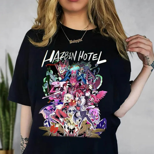 Alastor Hazbin Hotel Shirt, Hazbin Hotel Characters shirt, Hazbin Hotel Cartoon Merch, Hazbin Hotel Tshirt, Helluva Boss, Gift for Fan haz bin Top Womenswear