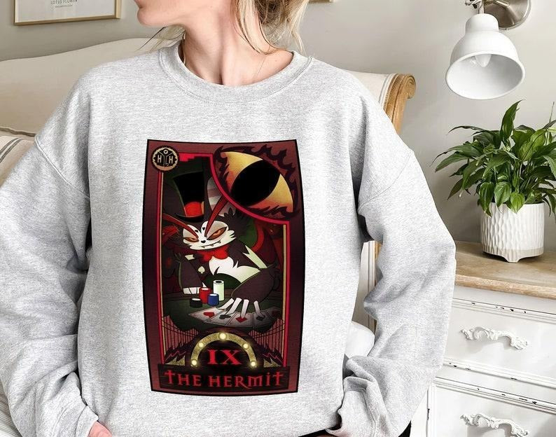 Alastor's Lackey The Hermit, Hazbin Hotel Tarot Card Sweatshirt T-Shirts, Hoodie | PureTeeCo.com