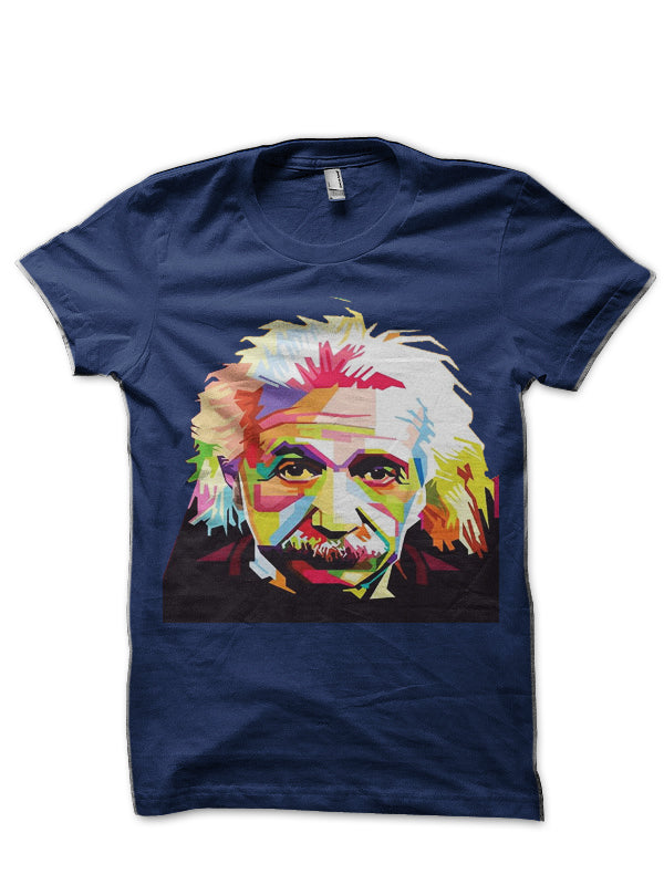 Albert Einstein Navy Blue T-Shirt Style001 Hoodie, Sweatshirt | PureTeeCo.com