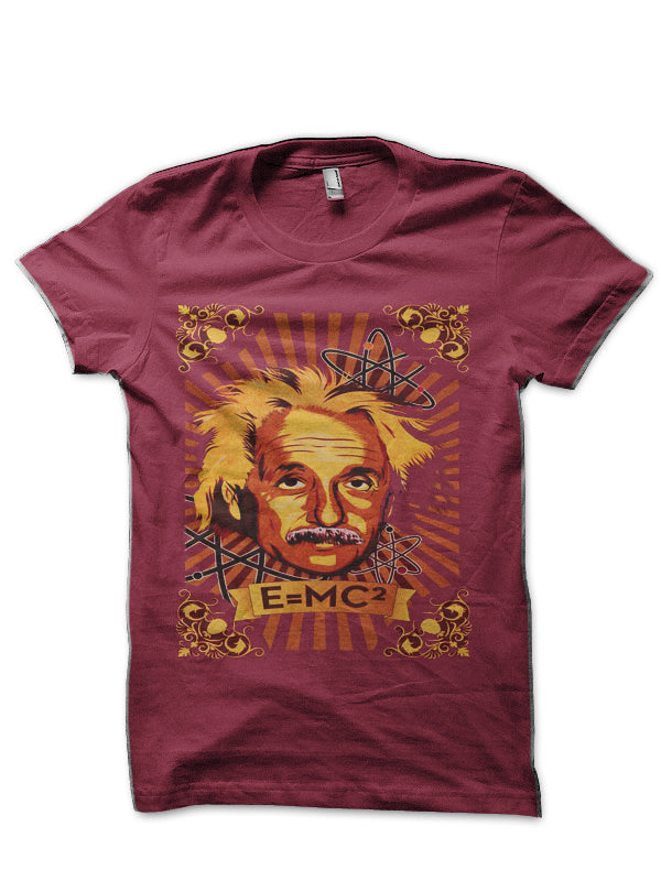 Albert Einstein Maroon T-Shirt Hoodie, Sweatshirt | PureTeeCo.com