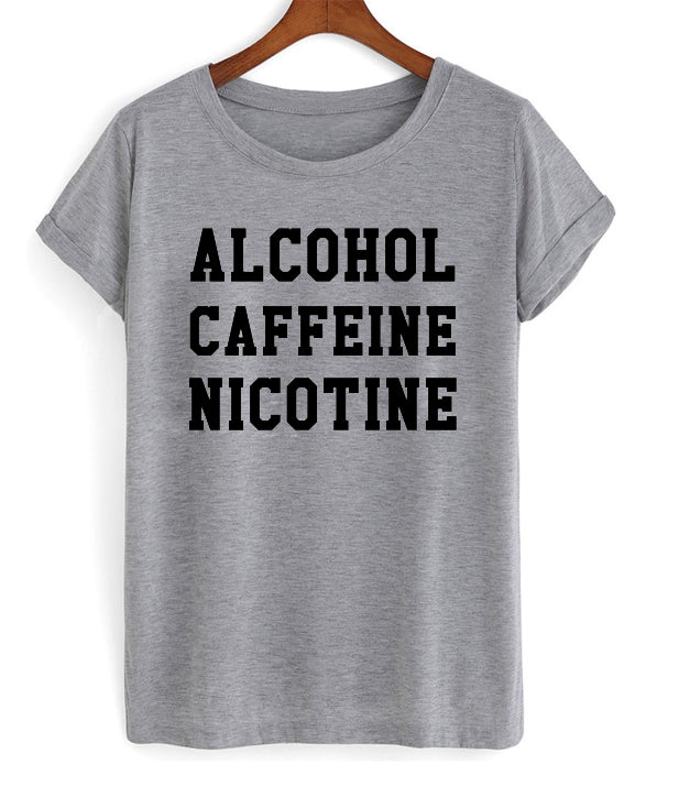 Alcohol Caffeine Nicotine T-shirt Hoodie, Sweatshirt | PureTeeCo.com