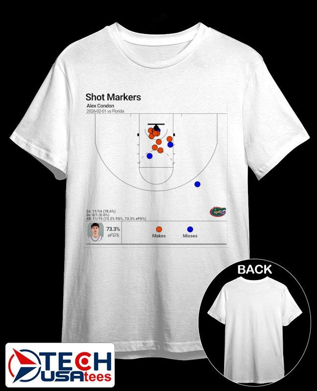 Alex Condon Shot Markers 2026 Florida Gators shirt