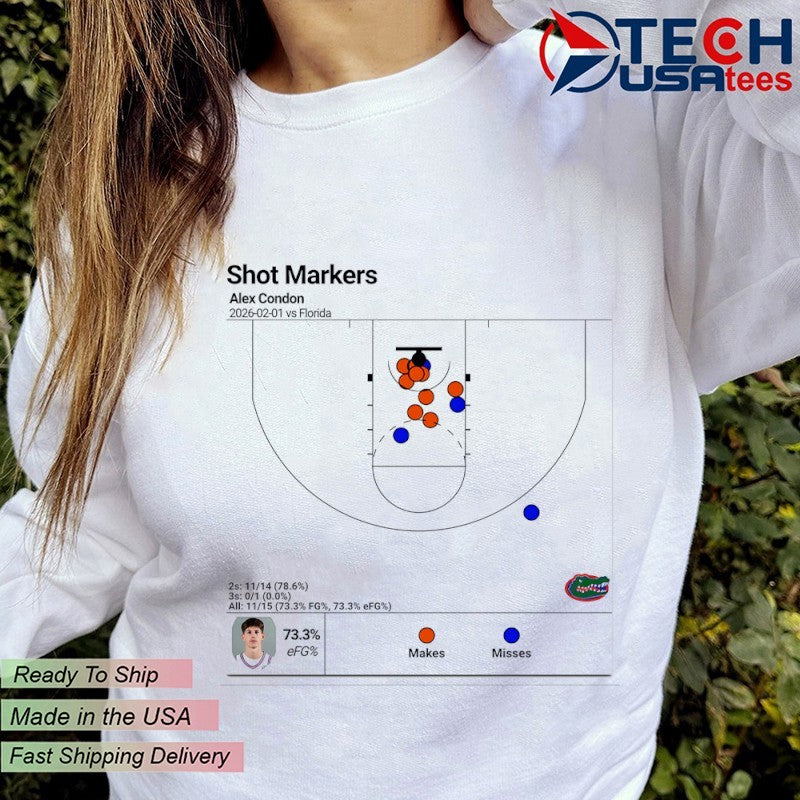 Alex Condon Shot Markers 2026 Florida Gators shirt