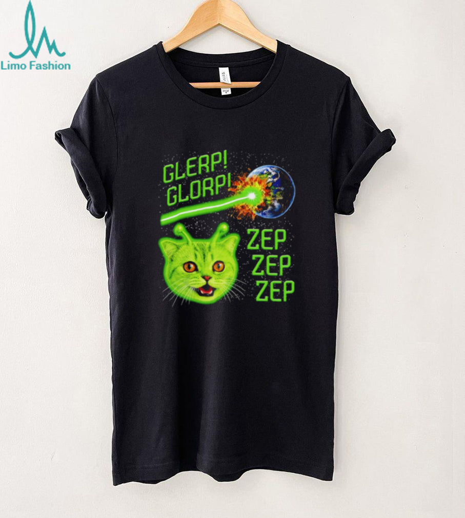 Alien Cat Glerp Glorp Zep Zep Zep Space shirt