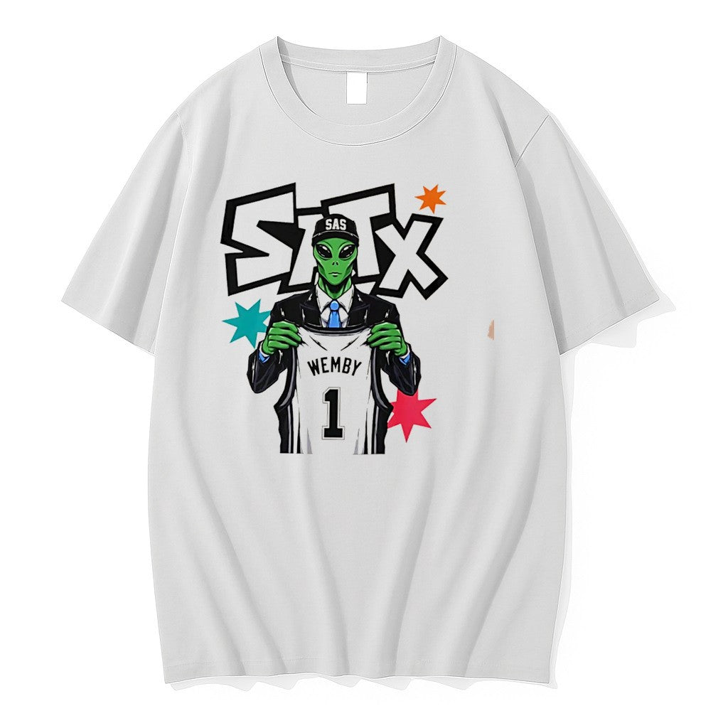 Alien Holding Victor Wembanyama San Antonio Spurs Satx Tee Tshirts Sweater