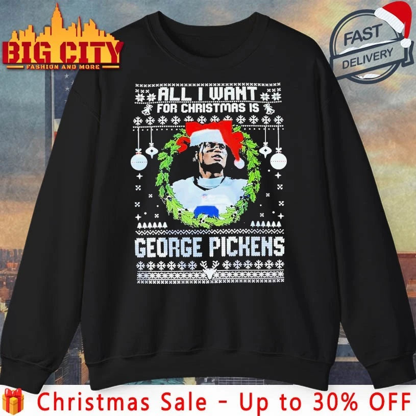 All I Want For Christmas Is George Pickens ugly Christmas shirt