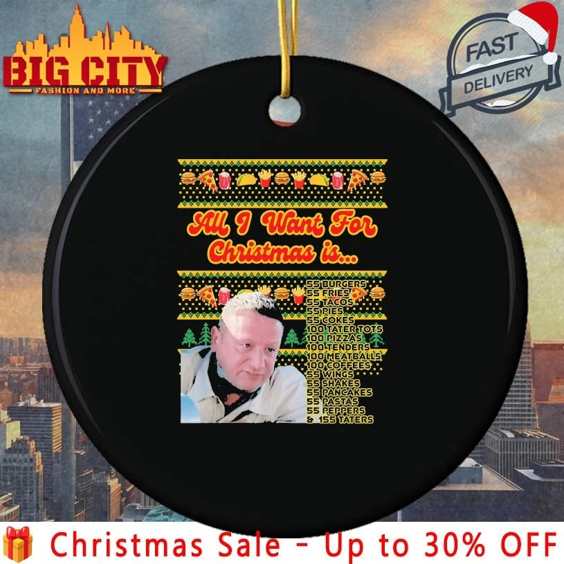 All I Want for Christmas Is 55 Burgers 55 Fries Ugly christmas shirt