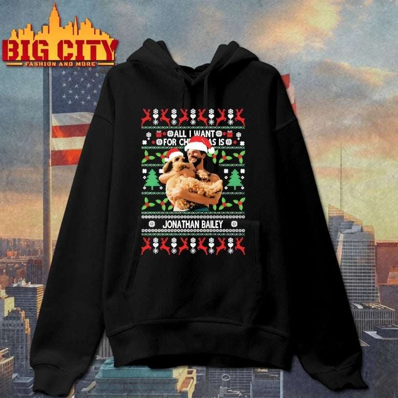 All I Want for Christmas Is Jonathan Bailey &amp; Dog Xmas Ugly christmas shirt