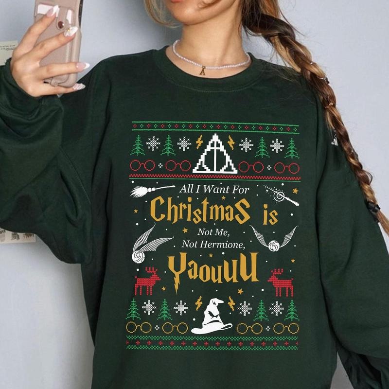 All I Want for Christmas Is Not Me Ugly Sweatshirt, Yaou Ugly Christmas Sweater, Funny Women Xmas Sweatshirt,Gift for...